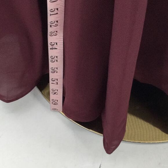 FORMAL PARTY SZ 8 M burgundy vneck flutter sleeve corset maxi dress NEW B43 - Picture 3 of 8